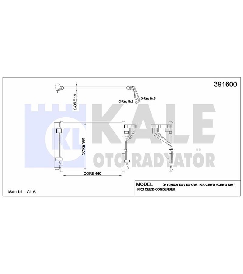 KLIMA RADYATORU KOMPLE I30 CEED DIZEL 2007 2012