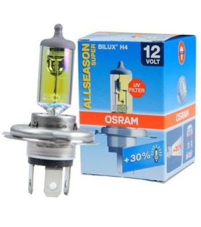 12V H4 AMPUL 55/60W 4 MEVSIM +%30 FAZLA ISIK ALLSEASON
