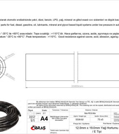 12.0mm x 19.0mm UNIVERSAL YAG HORTUMU ( MAKARALI )E TIPI 12.0mm x 19.0mm UNIVERSAL YAG HORTUMU ( MAKARALI )E TIPI