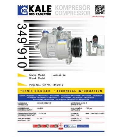 KLIMA KOMPRESORU AUDI A6 2,0TDI / TFSI 05>11