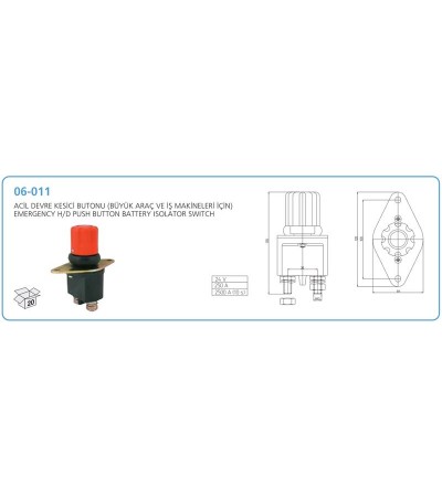 DEVRE KESICI ACIL BUTON BUYUK ARAC VE IS MAKINALARI ICIN YENI