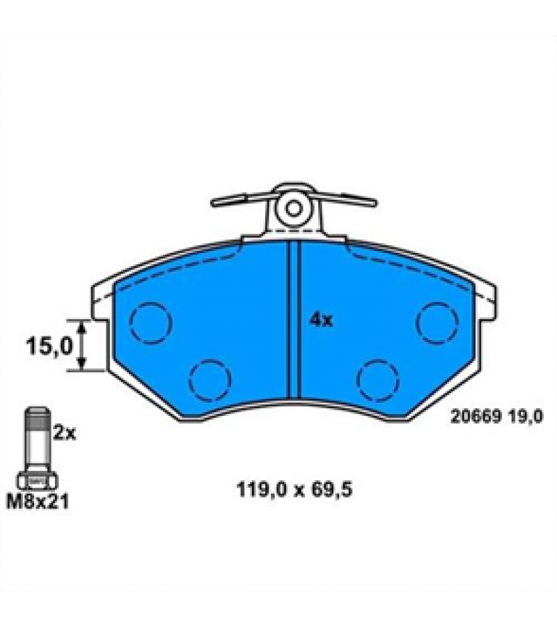 FREN BALATASI ON (119 MM) VOLKSWAGEN PASSAT GOLF III POLO CA DDY II PASSAT 95 SEAT CORDOBA IBIZA TOLEDO 00
