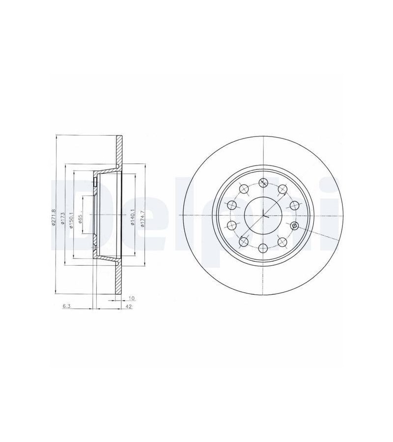 FREN DISKI ARKA(9D 272MM) CADDY GOLF LEON 13

