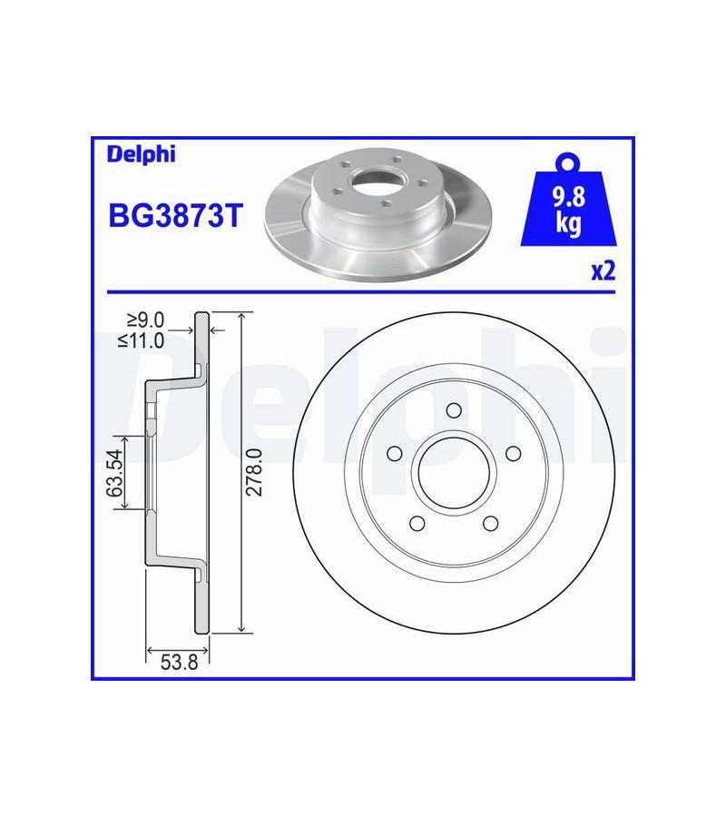 FREN DISKI ARKA (5D 278 MM) FORD CONNECT 02
